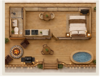 Private deck hot tub